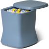 Coast Modern Outdoor Side Table Cooler- 2 in 1 Patio Decor Storage Table & Ice Chest – 25 QT – White, Gray, Sand, Stone Blue, Black(Stone Blue)